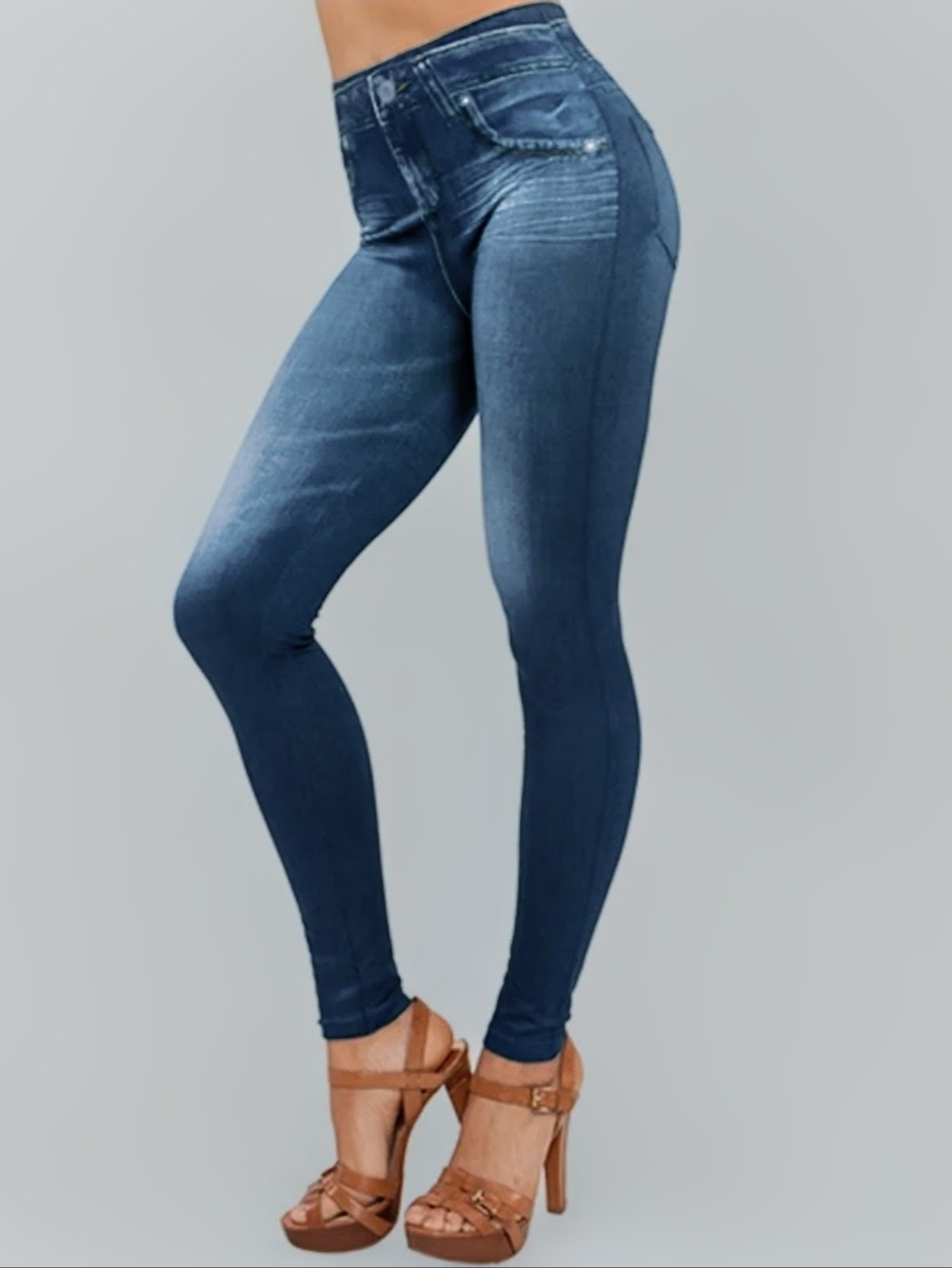 Faux Jean Leggings Size L/XL - Picture 2 of 14